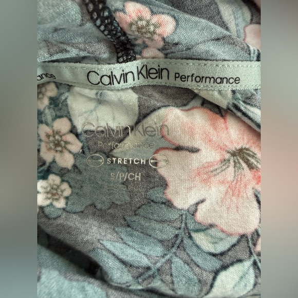 Calvin Klein Performance Floral Top - Teal with Pink Accents - Picture 15 of 17